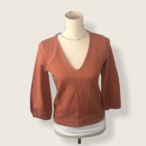 MADEWELL V neck Textured Top Sz XXS
